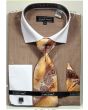 Avanti Uomo Men's Outlet French Cuff Dress Shirt Set - Textured Solid