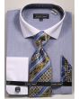 Avanti Uomo Men's French Cuff Dress Shirt Set - Textured Solid