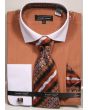 Avanti Uomo Men's Outlet French Cuff Dress Shirt Set - Textured Solid