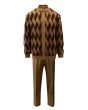 Silversilk Men's 2 Piece Long Sleeve Sweater Walking Suit - Dual Color Braid