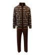 Silversilk Men's 2 Piece Long Sleeve Sweater Walking Suit - Geometric Stripes