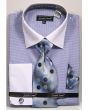 Avanti Uomo Men's French Cuff Dress Shirt Set - Herringbone