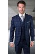 Statement Men's 3 Piece Wool Fashion Suit - Plaid Windowpane