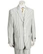 Canto Men's Outlet 3 Piece Poly-Rayon Seersucker Suit - Notch Lapel