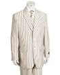 Canto Men's Outlet 3 Piece Poly-Rayon Seersucker Suit - Notch Lapel