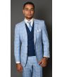 Statement Men's Outlet 3 Piece 100% Wool Fashion Suit - Bold Solid Vest