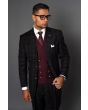 Statement Men's 3 Piece 100% Wool Fashion Suit - Solid Vest