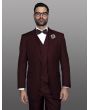 Statement Men's 3 Piece 100% Wool Suit - Elegant Solid