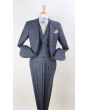 Apollo King Men's 3pc 100% Wool Suit - Notch Lapel Vest