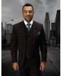 Statement Men's Wool Fashion Suit - Plaid Windowpane