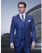 Statement Men's 3 Piece 100% Wool Fashion Suit - Modern Fit Plaid