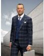 Statement Men's 3 Piece 100% Wool Fashion Suit - Plaid Pattern