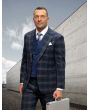 Statement Men's 2-Piece Big & Tall 100% Wool Fashion Suit – Textured Plaid Pattern main image 1