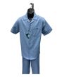 Dreams by Zacchi Men's Wide Leg 2 Piece Walking Suit - Windowpane Texture