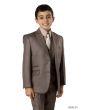Tazio Boy's 5 Piece Suit Vested w/Shirt and Tie- Modern Peak Lapel