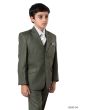 Tazio Boy's 5 Piece Suit Vested w/Shirt and Tie- Modern Peak Lapel
