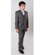 Tazio Boy's 5 Piece Suit Vested w/Shirt and Tie- Modern Peak Lapel