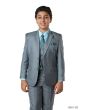 Tazio Boy's 5 Piece Suit with Free Shirt and Tie - Ultra Soft Sharkskin