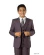 Tazio Boy's 5 Piece Suit with Free Shirt and Tie - Ultra Soft Sharkskin