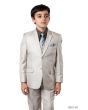 Tazio Boy's 5 Piece Suit with Free Shirt and Tie - Ultra Soft Sharkskin