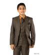 Tazio Boy's 5 Piece Suit with Free Shirt and Tie - Ultra Soft Sharkskin