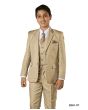 Tazio Boy's 5 Piece Suit with Free Shirt and Tie - Ultra Soft Sharkskin