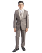 Tazio Boy's Outlet 5 Piece Suit in Solid Colors - Two Tone Trim