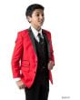 Tazio Boy's 3 Pc Slim Fit Suit - Compose with Contrasting Trim