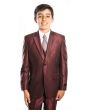 Tazio Boy's 5 Piece Suit Vested w/Shirt, Tie & Hanky - Sharkskin