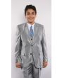Tazio Boy's 5 Piece Suit Vested w/Shirt, Tie & Hanky - Sharkskin