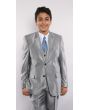 Tazio Boy's 5 Piece Suit Vested w/Shirt, Tie & Hanky - Sharkskin