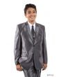 Tazio Boy's 5 Piece Suit with Shirt & Tie - Sharkskin