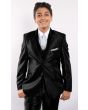 Tazio Boy's 5 Piece Suit Vested w/Shirt, Tie & Hanky - Two Tone Lapel