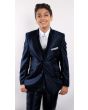 Tazio Boy's 5 Piece Suit Vested w/Shirt, Tie & Hanky - Two Tone Lapel