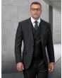 Statement Men's Outlet 100% Wool 3 Piece Suit - Thin Pinstripe