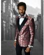 Statement Men's 3 Piece Modern Fit Tuxedo - Elegant Floral Pattern