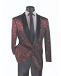 Vinci Men's Wool Feel Sport Coat  - Dark Floral Pattern