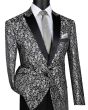 Vinci Men's 2 Button Sport Coat - Luxurious Jacquard