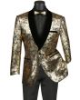 Vinci Men's 1 Button Sport Coat  - Shining Gold