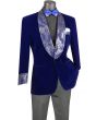 Vinci Men's 1 Button Sport Coat  - Shining Floral Accents