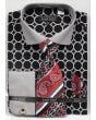 Avanti Uomo Men's Outlet French Cuff Dress Shirt Set - Printed Pattern