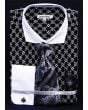 Daniel Ellissa Men's Outlet French Cuff Dress Shirt Set - Diamond Weave 