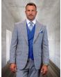 Statement Men's 100% Wool 3 Piece Suit - Thin Windowpane