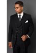 Statement Men's 3 Piece 100% Wool Suit - Fashion Pinstripe