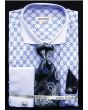 Daniel Ellissa Men's Outlet French Cuff Dress Shirt Set - Diamond Weave 