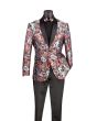 Vinci Men's 2 Button Sport Coat  - Floral Tri-Color