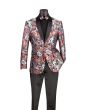 Vinci Men's 2 Button Sport Coat  - Floral Tri-Color