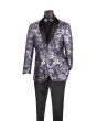 Vinci Men's 2 Button Sport Coat  - Floral Tri-Color