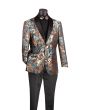 Vinci Men's 2 Button Sport Coat  - Floral Tri-Color