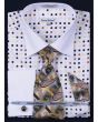 Daniel Ellissa Men's Outlet French Cuff Dress Shirt Set - Multi Polka Dot